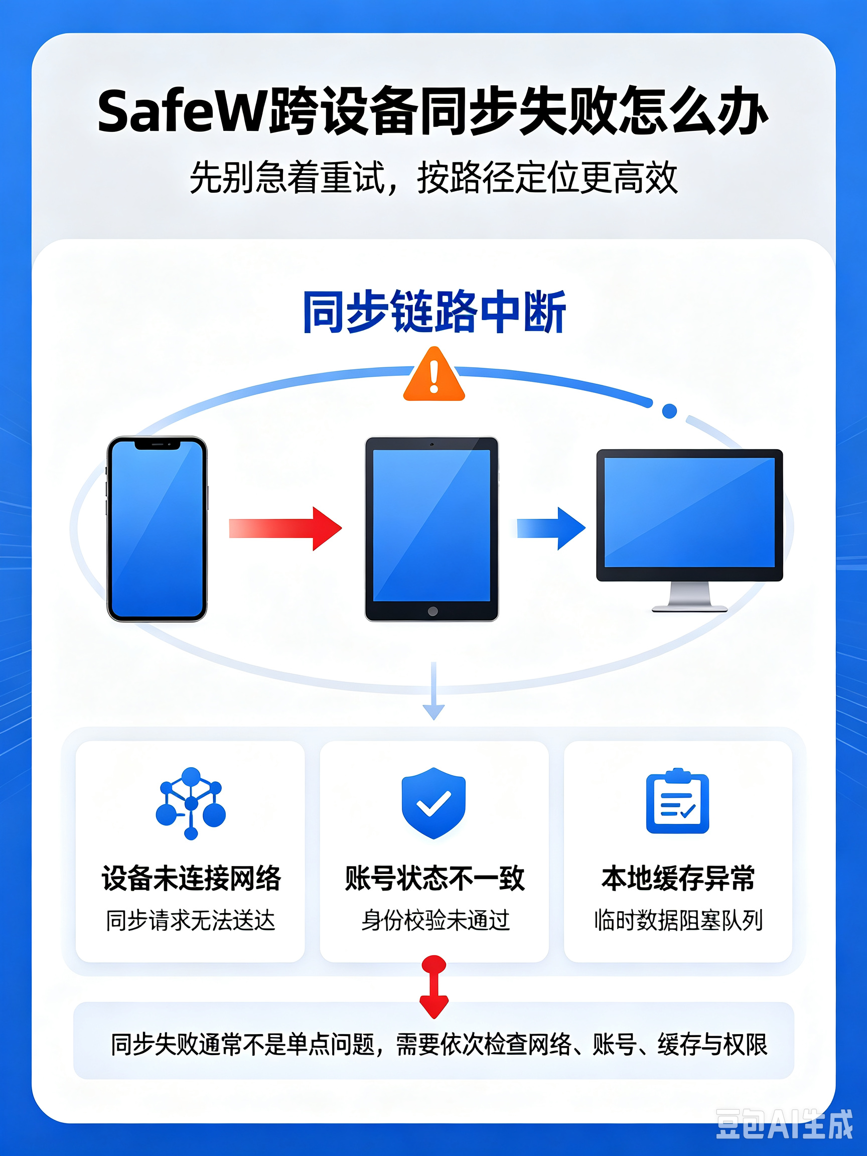 SafeW 跨设备同步失败